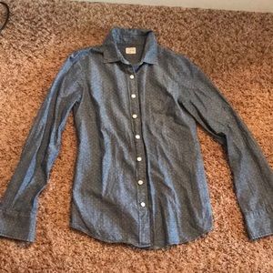 j. crew grey blue button up shirt